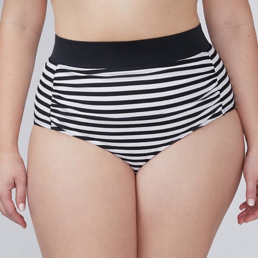 🌿 NWT Swim by Cacique Size 24 Striped Bikini Bottoms Beach Vacation LB